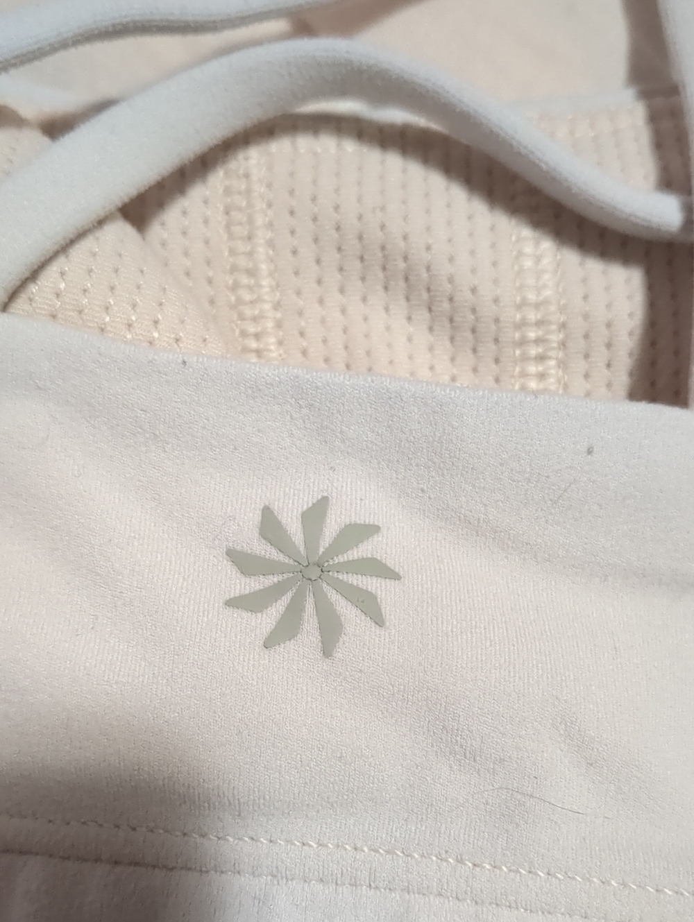 Athleta Whiteish Pink Sports Bra with Crossback Design - Picture 4 of 8